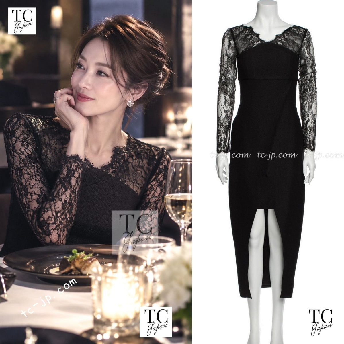 CHANEL 12A $12K Black Lace CC Logo Zipper Party Long Dress 42 1