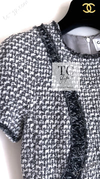 CHANEL 13S Keira Knightley Actress Gray White Tweed Dress 34 シャネル キーラナイトレイ着用 グレー ホワイト ツイード ワンピース 即発