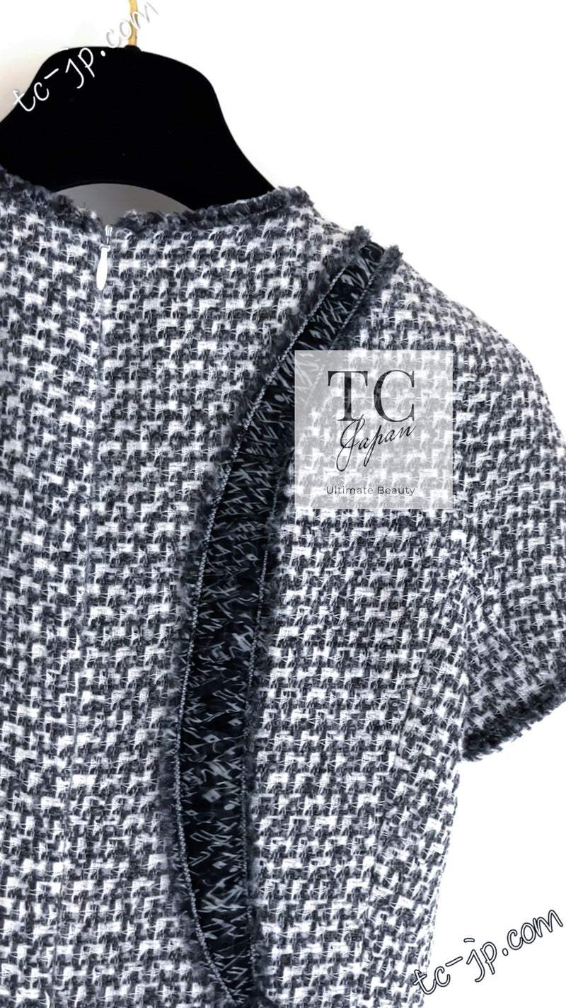 CHANEL 13S Keira Knightley Actress Gray White Tweed Dress 34 シャネル キーラナイトレイ着用 グレー ホワイト ツイード ワンピース 即発