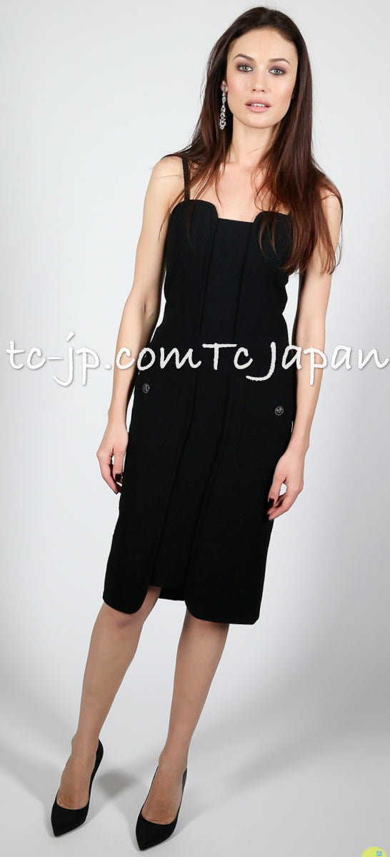 CHANEL 14C Chloe Sevigny Black Cotton Dress 34 シャネル ブラック ストラップ コットン ワンピース 女優着用 即発