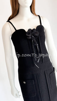 CHANEL 14C Chloe Sevigny Black Cotton Dress 34 シャネル ブラック ストラップ コットン ワンピース 女優着用 即発