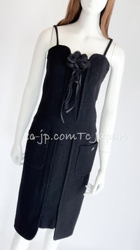CHANEL 14C Chloe Sevigny Black Cotton Dress 34 シャネル ブラック ストラップ コットン ワンピース 女優着用 即発