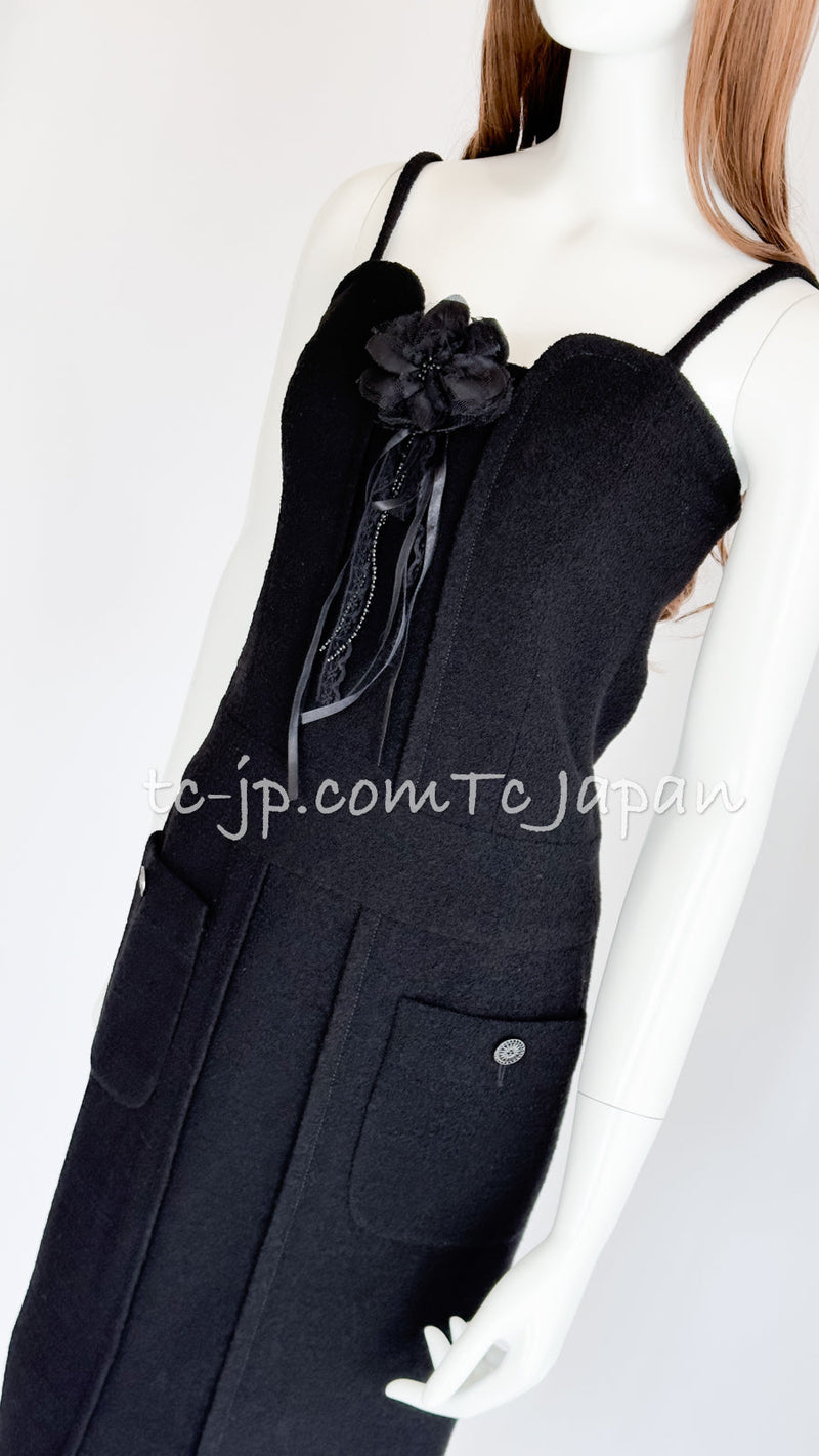 CHANEL 14C Chloe Sevigny Black Cotton Dress 34 シャネル ブラック ストラップ コットン ワンピース 女優着用 即発