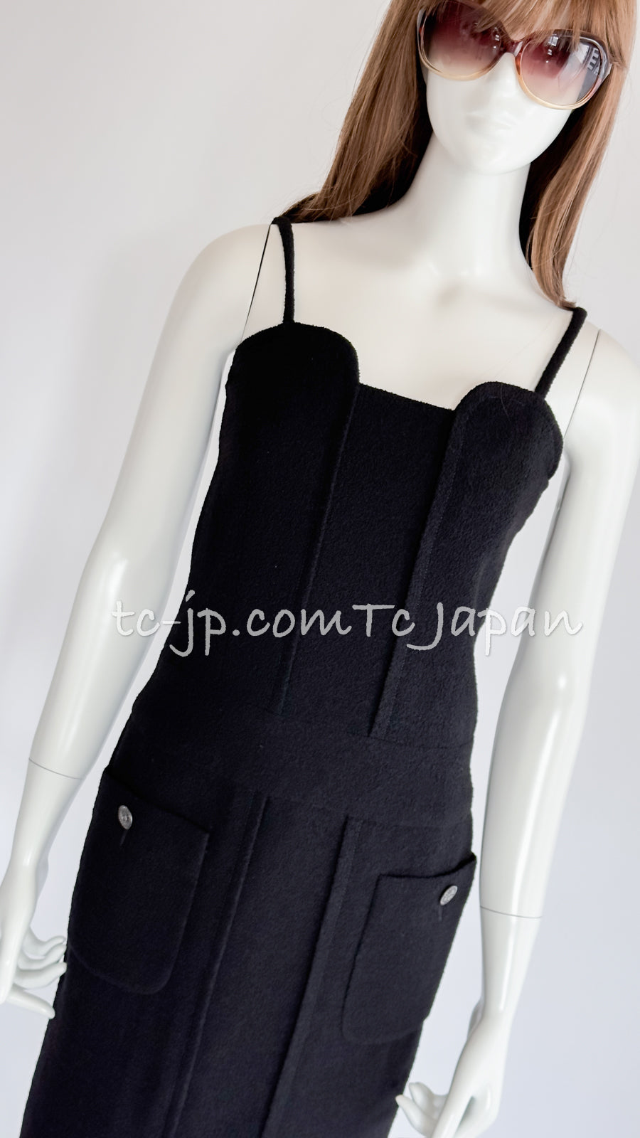 CHANEL 14C Chloe Sevigny Black Cotton Dress 34 シャネル ブラック ストラップ コットン ワンピース 女優着用 即発