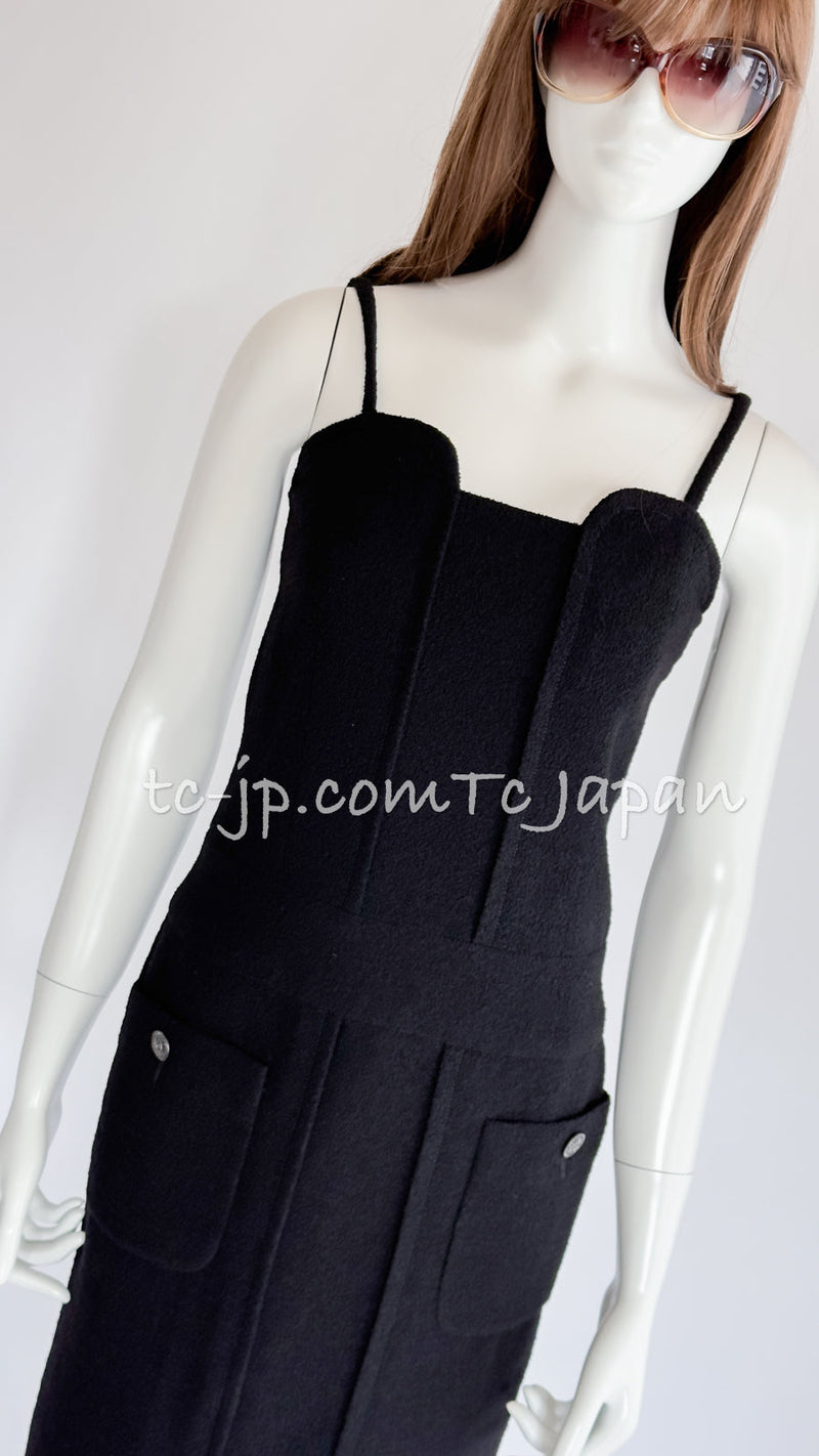 CHANEL 14C Chloe Sevigny Black Cotton Dress 34 シャネル ブラック ストラップ コットン ワンピース 女優着用 即発