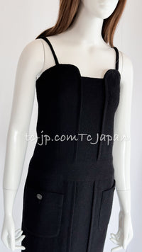 CHANEL 14C Chloe Sevigny Black Cotton Dress 34 シャネル ブラック ストラップ コットン ワンピース 女優着用 即発