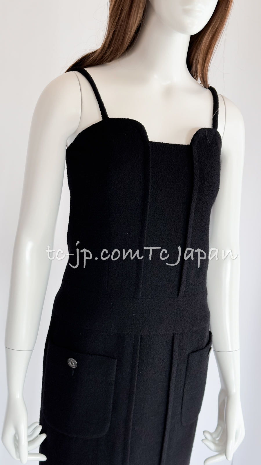 CHANEL 14C Chloe Sevigny Black Cotton Dress 34 シャネル ブラック ストラップ コットン ワンピース 女優着用 即発