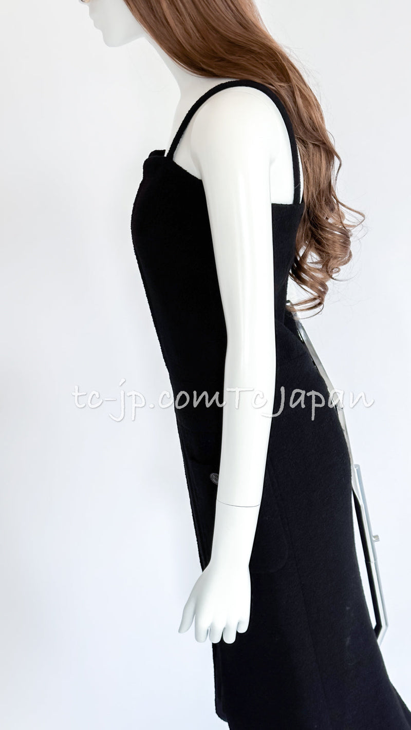 CHANEL 14C Chloe Sevigny Black Cotton Dress 34 シャネル ブラック ストラップ コットン ワンピース 女優着用 即発