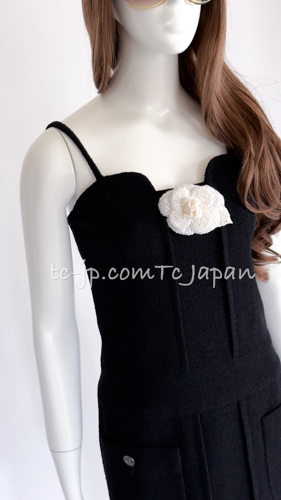 CHANEL 14C Chloe Sevigny Black Cotton Dress 34 シャネル ブラック ストラップ コットン ワンピース 女優着用 即発
