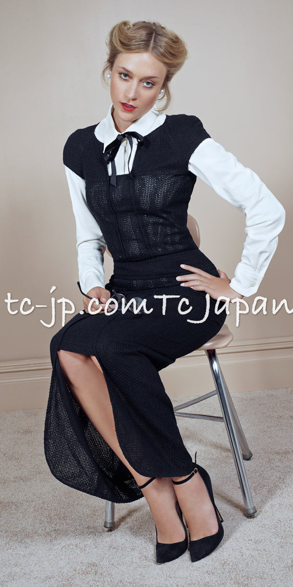CHANEL 14C Chloe Sevigny Black Cotton Dress 34 シャネル ブラック ストラップ コットン ワンピース 女優着用 即発