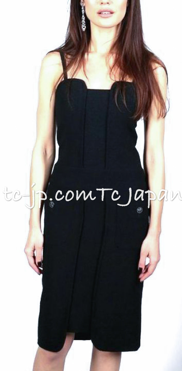 CHANEL 14C Chloe Sevigny Black Cotton Dress 34 シャネル ブラック ストラップ コットン ワンピース 女優着用 即発