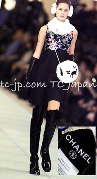 CHANEL 01A Black Multicolor Sequin Embellishments Silk Dress 36 38 シャネル ブラック マルチカラー シルク スパンコール 幻のドレス ワンピース 即発