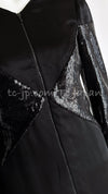 CHANEL 10PF Black Sequin Embellishments Cocktail Dress Coat 36 シャネル ブラック スパンコール カクテルドレス ワンピース コート 即発