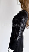 CHANEL 10PF Black Sequin Embellishments Cocktail Dress Coat 36 シャネル ブラック スパンコール カクテルドレス ワンピース コート 即発