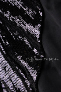 CHANEL 10PF Black Sequin Embellishments Cocktail Dress Coat 36 シャネル ブラック スパンコール カクテルドレス ワンピース コート 即発