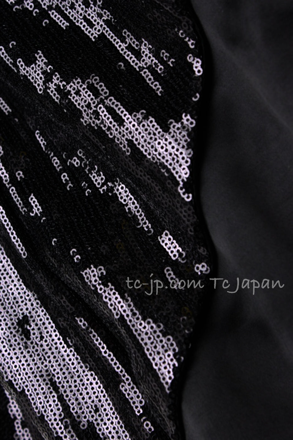 CHANEL 10PF Black Sequin Embellishments Cocktail Dress Coat 36 シャネル ブラック スパンコール カクテルドレス ワンピース コート 即発