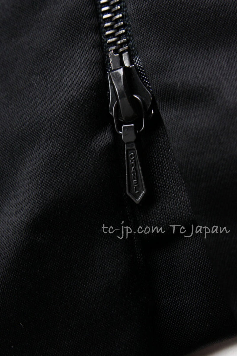 CHANEL 10PF Black Sequin Embellishments Cocktail Dress Coat 36 シャネル ブラック スパンコール カクテルドレス ワンピース コート 即発