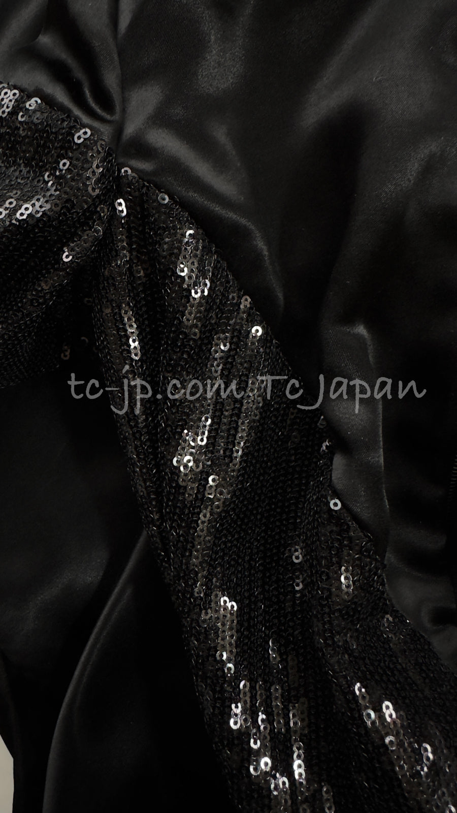 CHANEL 10PF Black Sequin Embellishments Cocktail Dress Coat 36 シャネル ブラック スパンコール カクテルドレス ワンピース コート 即発