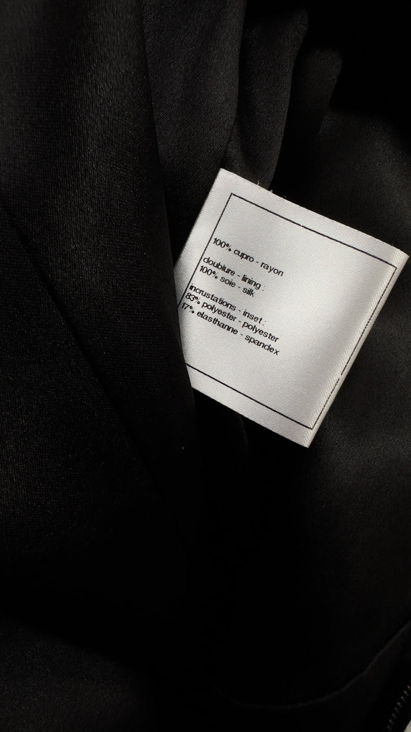 CHANEL 10PF Black Sequin Embellishments Cocktail Dress Coat 36 シャネル ブラック スパンコール カクテルドレス ワンピース コート 即発