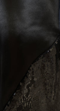 CHANEL 10PF Black Sequin Embellishments Cocktail Dress Coat 36 シャネル ブラック スパンコール カクテルドレス ワンピース コート 即発