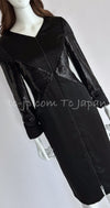 CHANEL 10PF Black Sequin Embellishments Cocktail Dress Coat 36 シャネル ブラック スパンコール カクテルドレス ワンピース コート 即発
