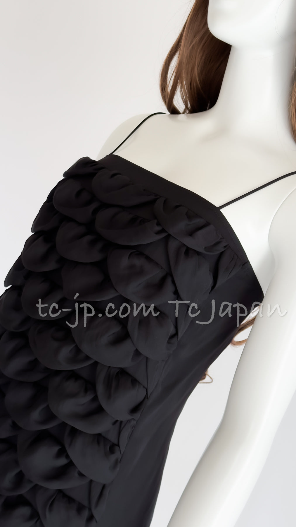 CHANEL 09C Black Sleeveless Camelia Dress 36 シャネル カメリア ブラック ワンピース 即発