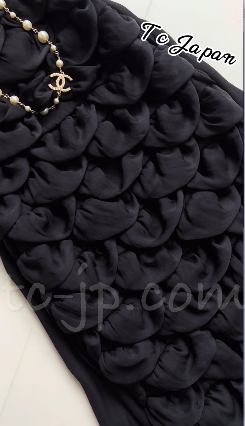 CHANEL 09C Black Sleeveless Camelia Dress 36 シャネル カメリア ブラック ワンピース 即発