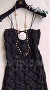 CHANEL 09C Black Sleeveless Camelia Dress 36 シャネル カメリア ブラック ワンピース 即発