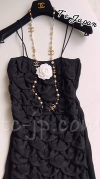 CHANEL 09C Black Sleeveless Camelia Dress 36 シャネル カメリア ブラック ワンピース 即発