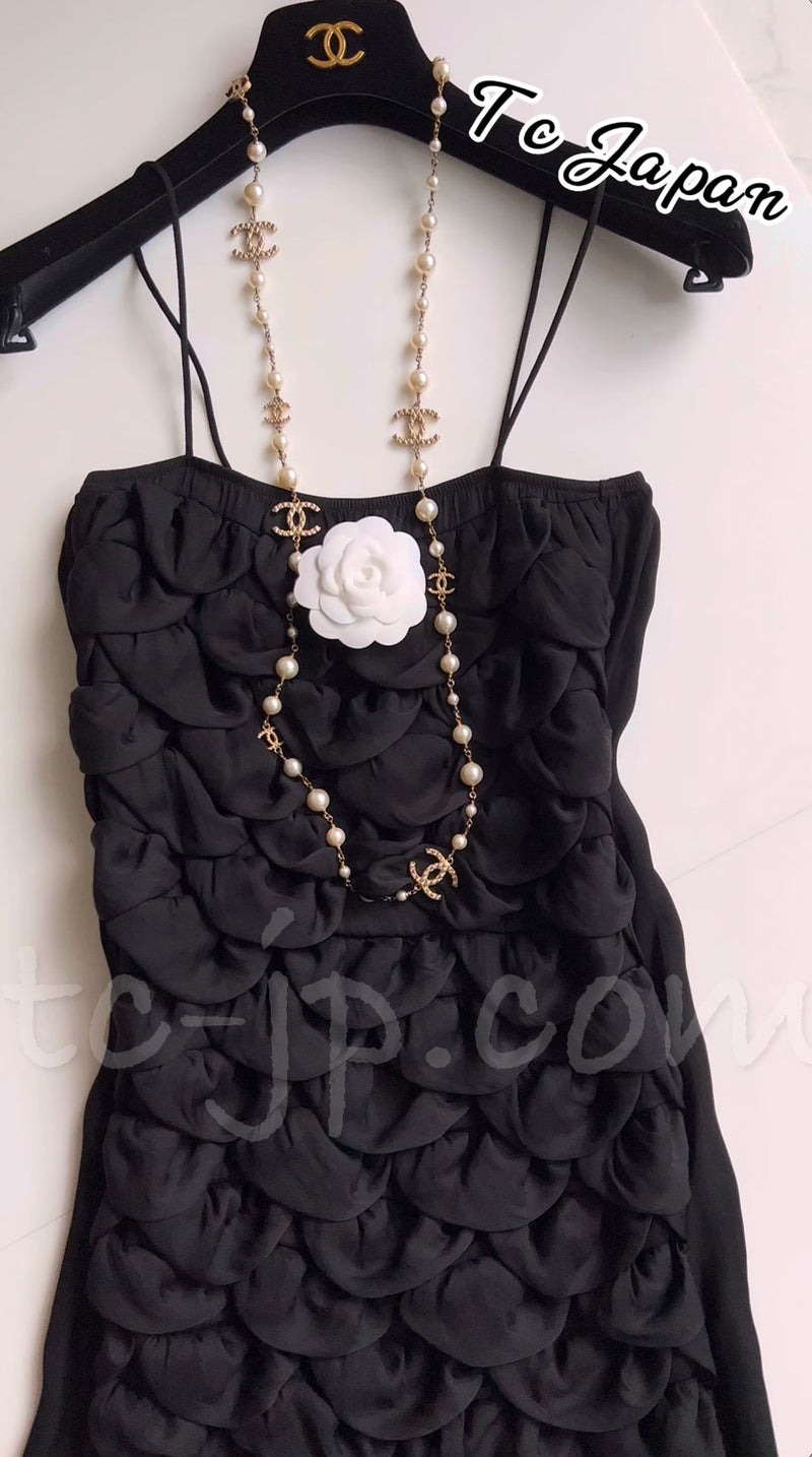 CHANEL 09C Black Sleeveless Camelia Dress 36 シャネル カメリア ブラック ワンピース 即発