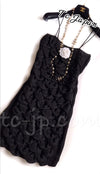 CHANEL 09C Black Sleeveless Camelia Dress 36 シャネル カメリア ブラック ワンピース 即発