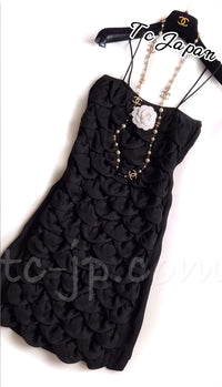 CHANEL 09C Black Sleeveless Camelia Dress 36 シャネル カメリア ブラック ワンピース 即発