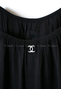 CHANEL 09C Black Sleeveless Camelia Dress 36 シャネル カメリア ブラック ワンピース 即発