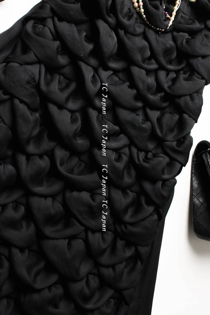 CHANEL 09C Black Sleeveless Camelia Dress 36 シャネル カメリア ブラック ワンピース 即発