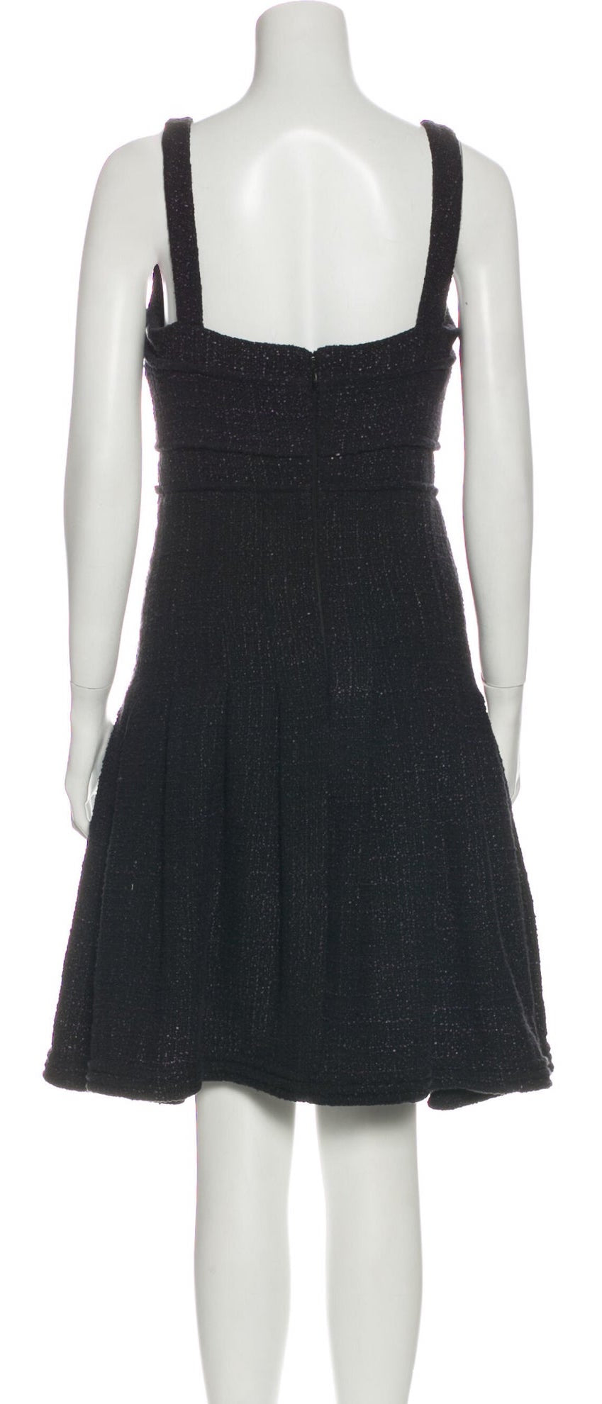 CHANEL 12A Black Purple Plum Sleeveless Cotton Dress 36 38 シャネル ブラック パープル プラム ノースリーブ コットン ワンピース 即発