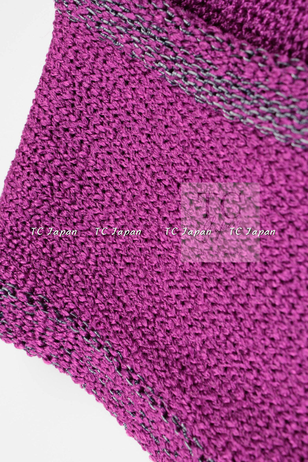 CHANEL 12S Magenta Navy Knit Dress 36 38 シャネル マゼンタ ネイビー ニット ワンピース 即発