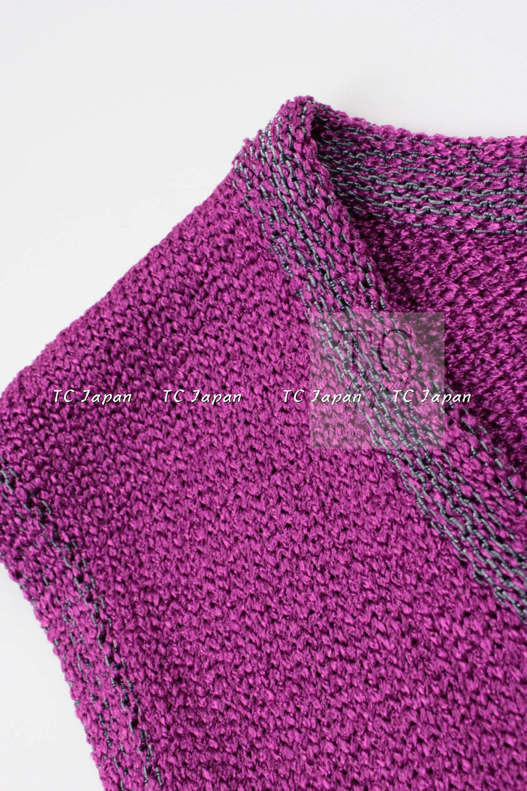 CHANEL 12S Magenta Navy Knit Dress 36 38 シャネル マゼンタ ネイビー ニット ワンピース 即発