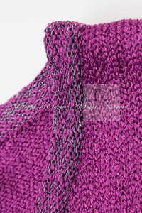 CHANEL 12S Magenta Navy Knit Dress 36 38 シャネル マゼンタ ネイビー ニット ワンピース 即発