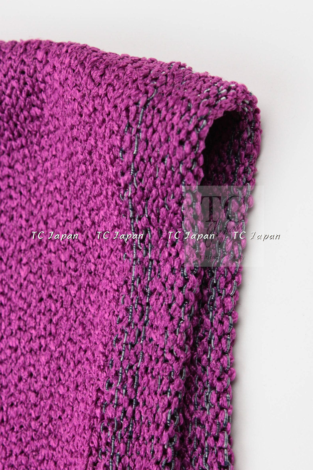 CHANEL 12S Magenta Navy Knit Dress 36 38 シャネル マゼンタ ネイビー ニット ワンピース 即発