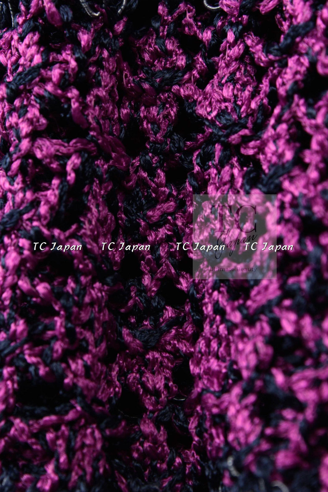 CHANEL 12S Magenta Navy Knit Dress 36 38 シャネル マゼンタ ネイビー ニット ワンピース 即発