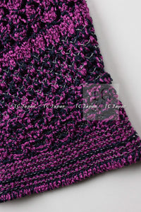 CHANEL 12S Magenta Navy Knit Dress 36 38 シャネル マゼンタ ネイビー ニット ワンピース 即発