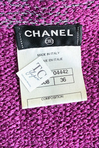 CHANEL 12S Magenta Navy Knit Dress 36 38 シャネル マゼンタ ネイビー ニット ワンピース 即発