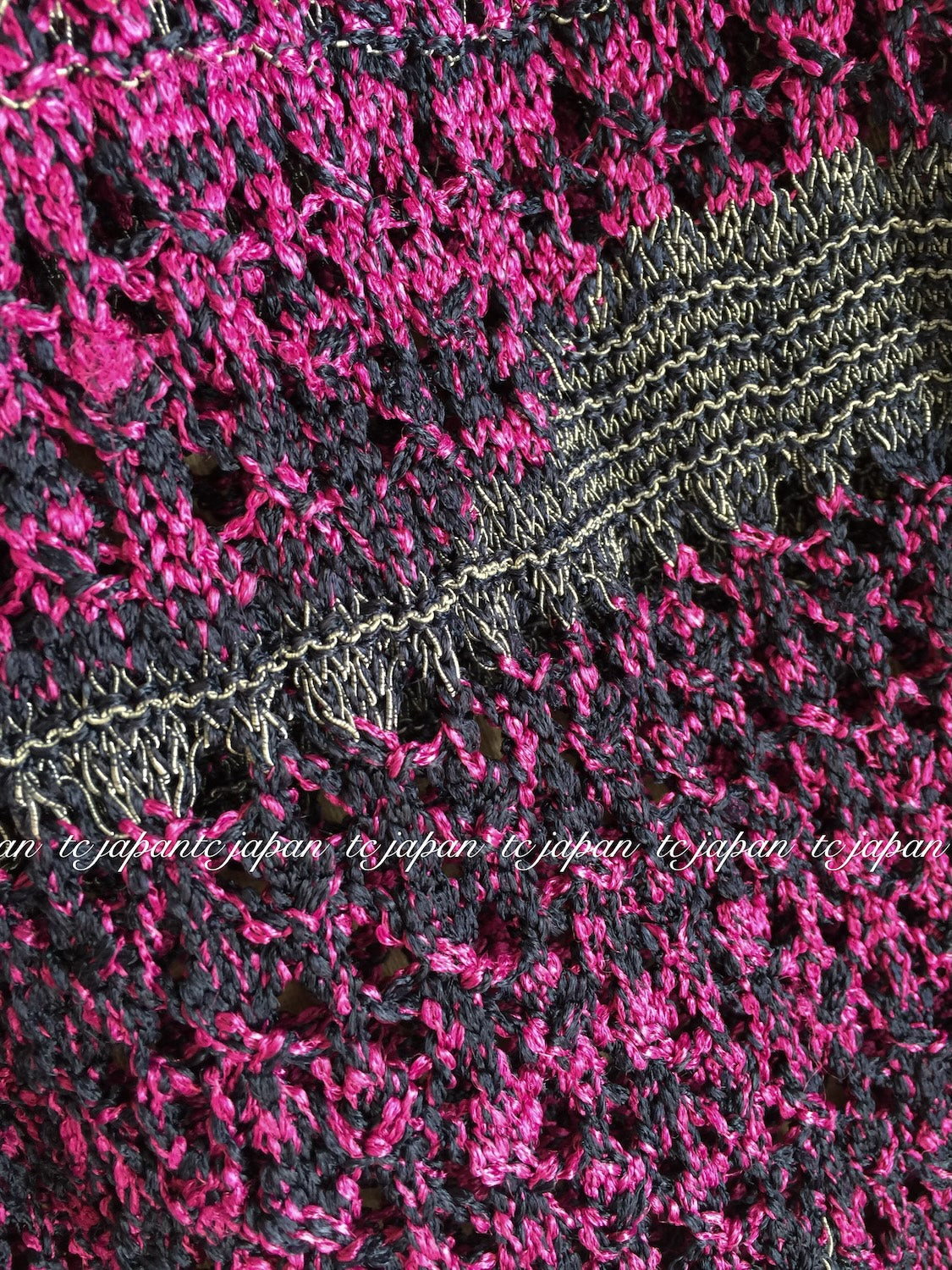 CHANEL 12S Magenta Navy Knit Dress 36 38 シャネル マゼンタ ネイビー ニット ワンピース 即発