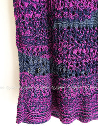 CHANEL 12S Magenta Navy Knit Dress 36 38 シャネル マゼンタ ネイビー ニット ワンピース 即発