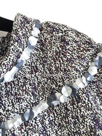 CHANEL 09S Grey Silver Sequin Embellishments Dress 36 38 シャネル グレー シルバー スパンコール ワンピース 即発