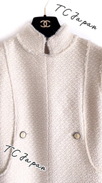 CHANEL 04A Ivory Wool Angora Tweed Dress 36 シャネル アイボリー ウール アンゴラ ツイード ワンピース 即発