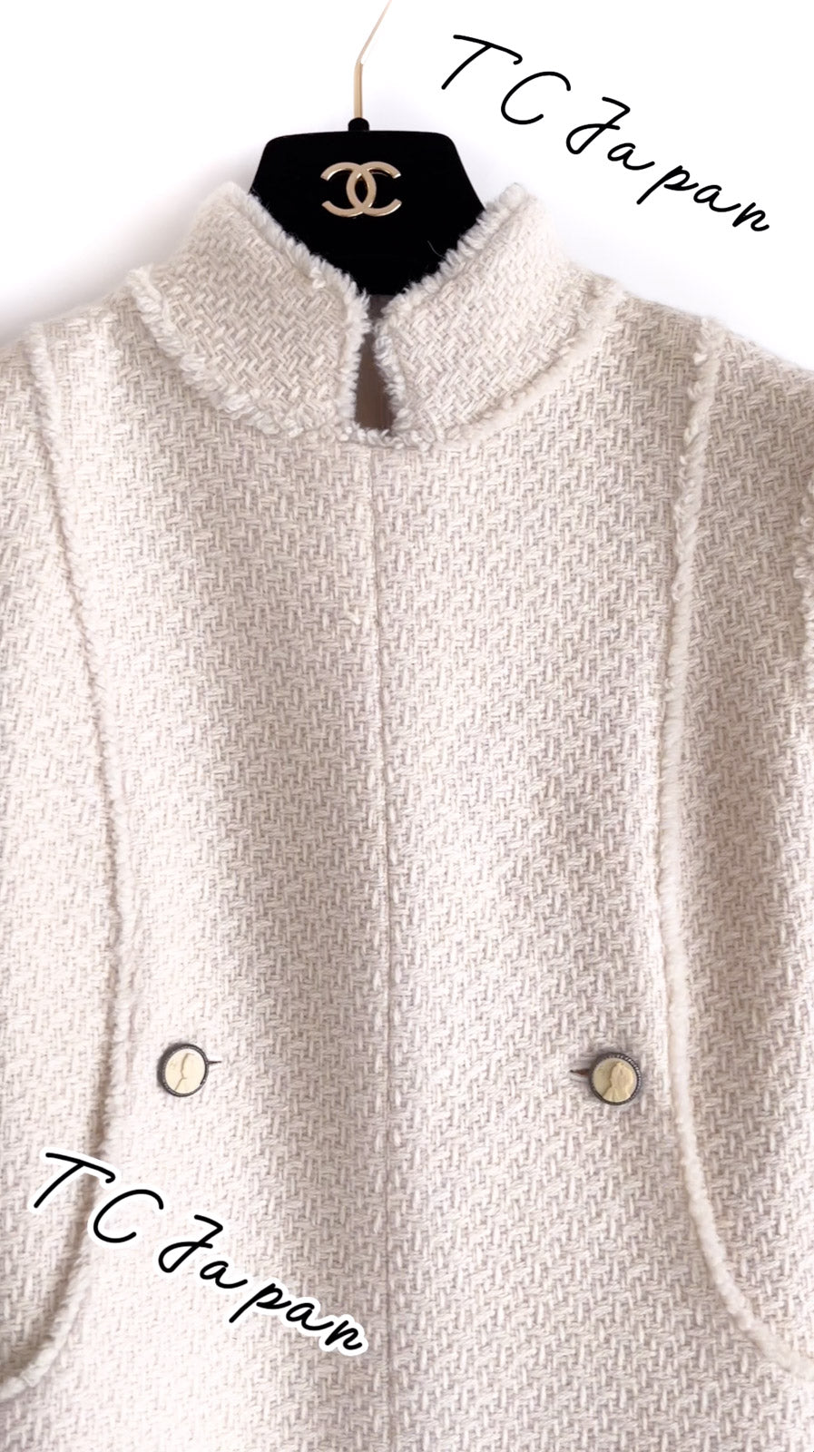 CHANEL 04A Ivory Wool Angora Tweed Dress 36 シャネル アイボリー ウール アンゴラ ツイード ワンピース 即発