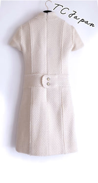 CHANEL 04A Ivory Wool Angora Tweed Dress 36 シャネル アイボリー ウール アンゴラ ツイード ワンピース 即発