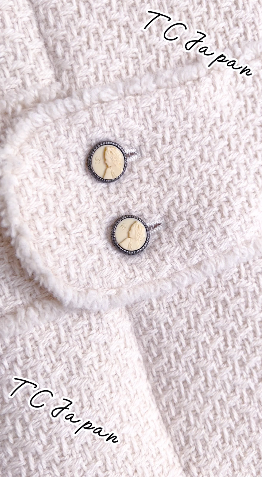 CHANEL 04A Ivory Wool Angora Tweed Dress 36 シャネル アイボリー ウール アンゴラ ツイード ワンピース 即発