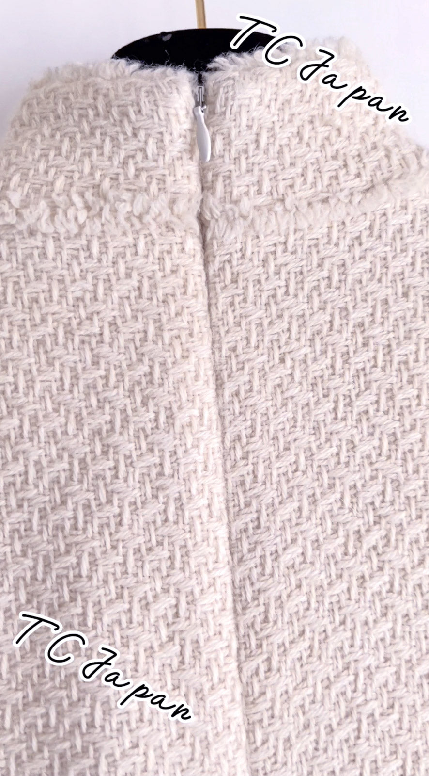 CHANEL 04A Ivory Wool Angora Tweed Dress 36 シャネル アイボリー ウール アンゴラ ツイード ワンピース 即発